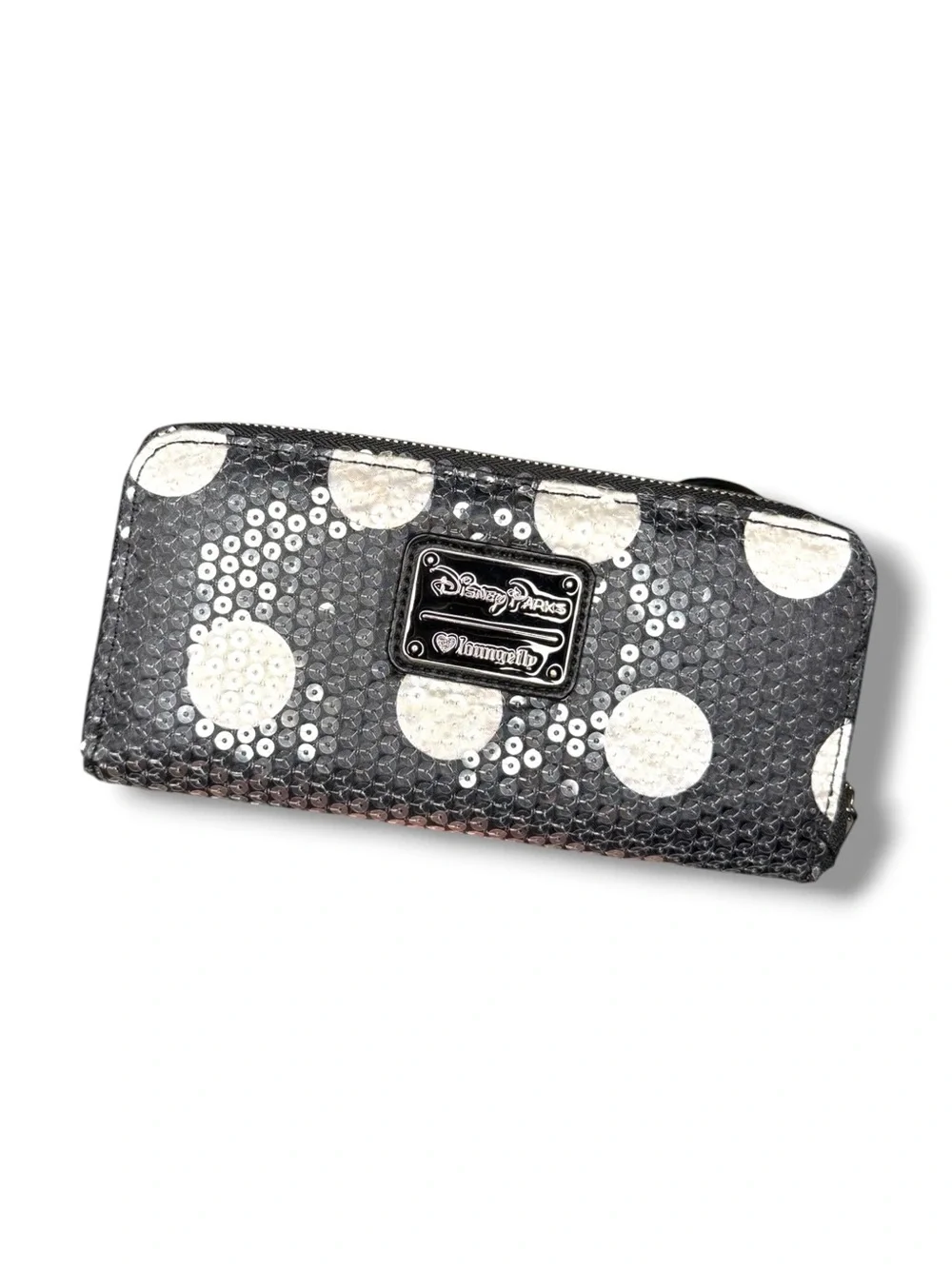 Disney Parks Loungefly Minnie Mouse Sequined Dot Mini Wallet Sequins